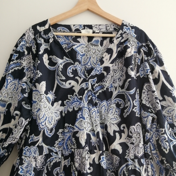 Fat Face Plus Size Maddox Blue Paisley Print Faux Wrap Dress With Pockets 20 - Picture 5 of 16